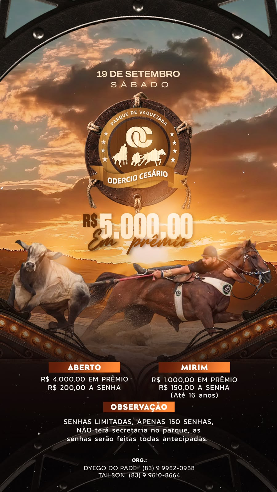 Banner de VAQUEJADA ODÉRCIO CESÁRIO